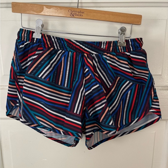 Old Navy Blue and Red Athletic Shorts with Geometric Stripes - Picture 1 of 1